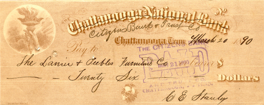 Citizens Bank & Trust Co  X out Chattanoooga NB 3-20-1890